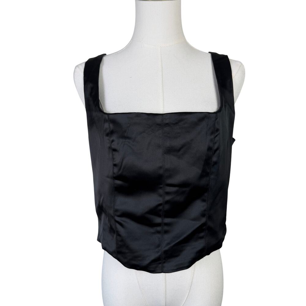 House of Harlow 1960 Satin Cropped Chic Zip Top US Women's L